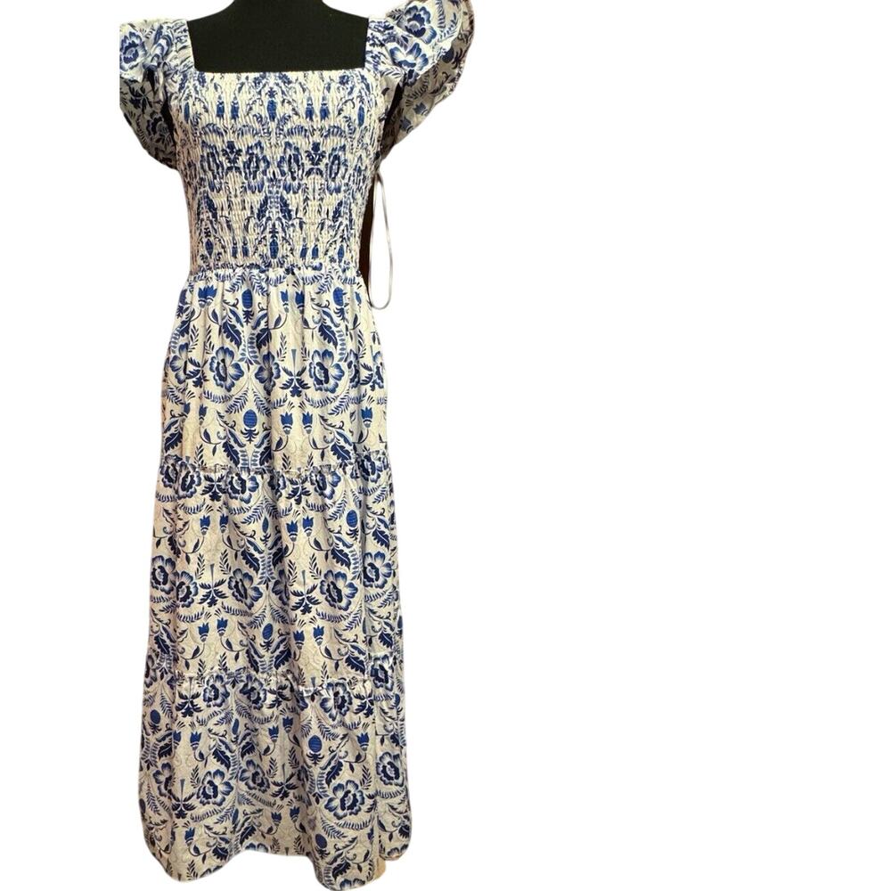 Sugarlips Dress Medium Cottagecore Smocked Tiered Maxi Coastal Vacation Cruise - Picture 2 of 10